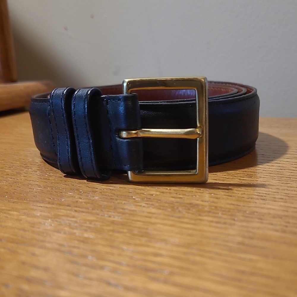 COACH Black Leather Belt w/gold buckle #7600, 38" x 1", Classic Design, …